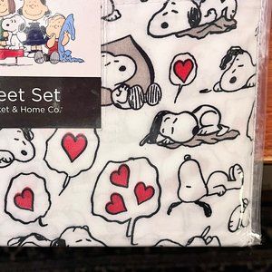 PEANUTS SNOOPY TWIN Size Sheet Set - Peanuts Snoopy Love Sleep